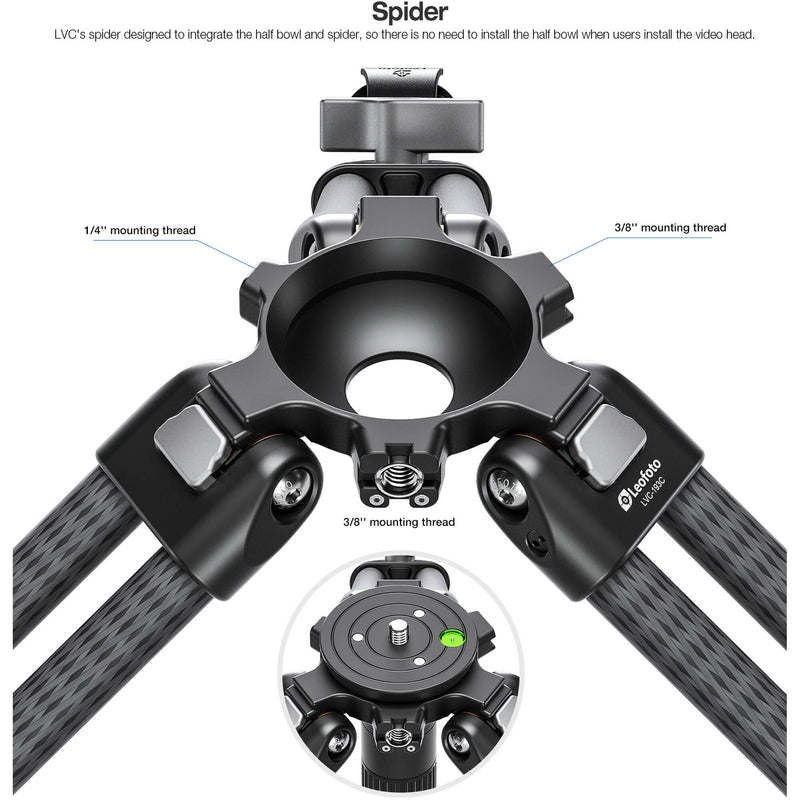 Leofoto LVC-193C Carbon Fiber Tripod with Leveling Base