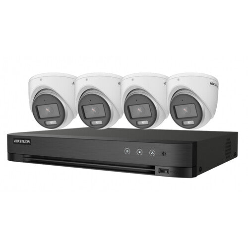 Hikvision Turbo HD ColorVu Kit with 4-Channel DVR & 4 Outdoor Turret Cameras with 2.8mm Lens