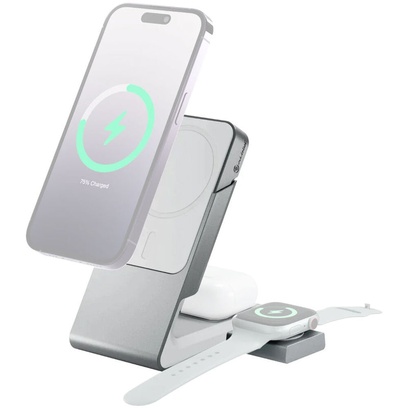 ALOGIC Matrix 3-in-1 Magnetic Charging Dock with Apple Watch Charger (White)