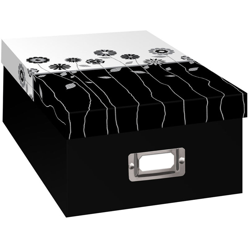 Pioneer Photo Albums Long Stems Archival Storage Photo Box (Black and White)