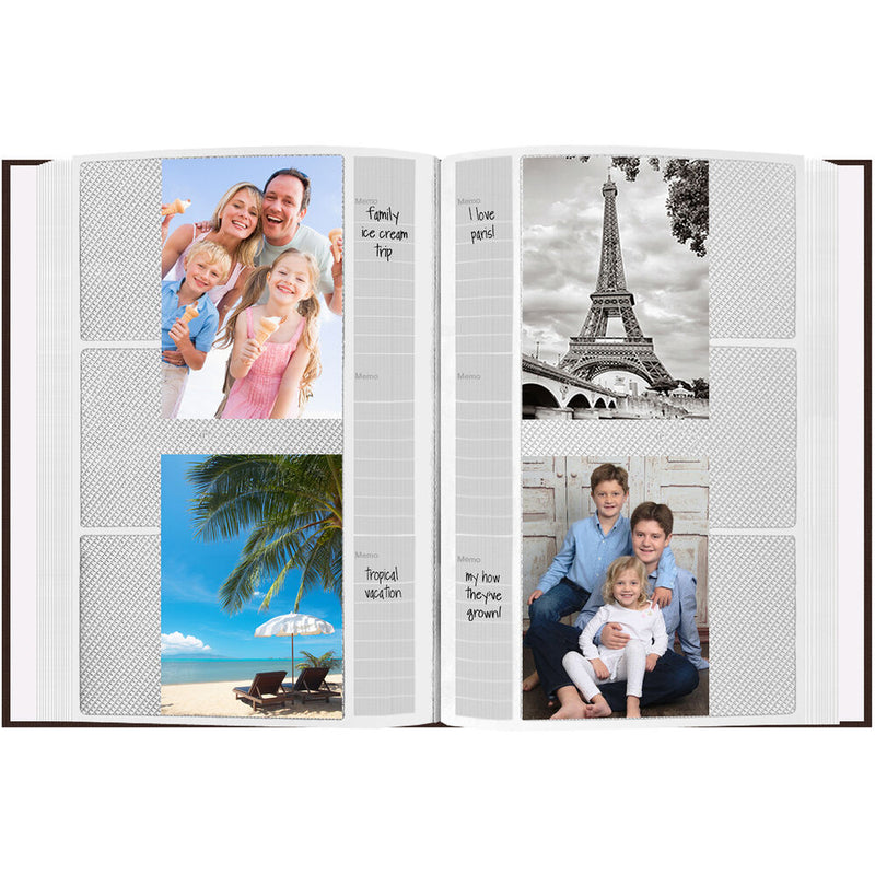 Pioneer Photo Albums Post-Bound Bi-Directional Memo Pocket Album (Brown, 4 x 6")