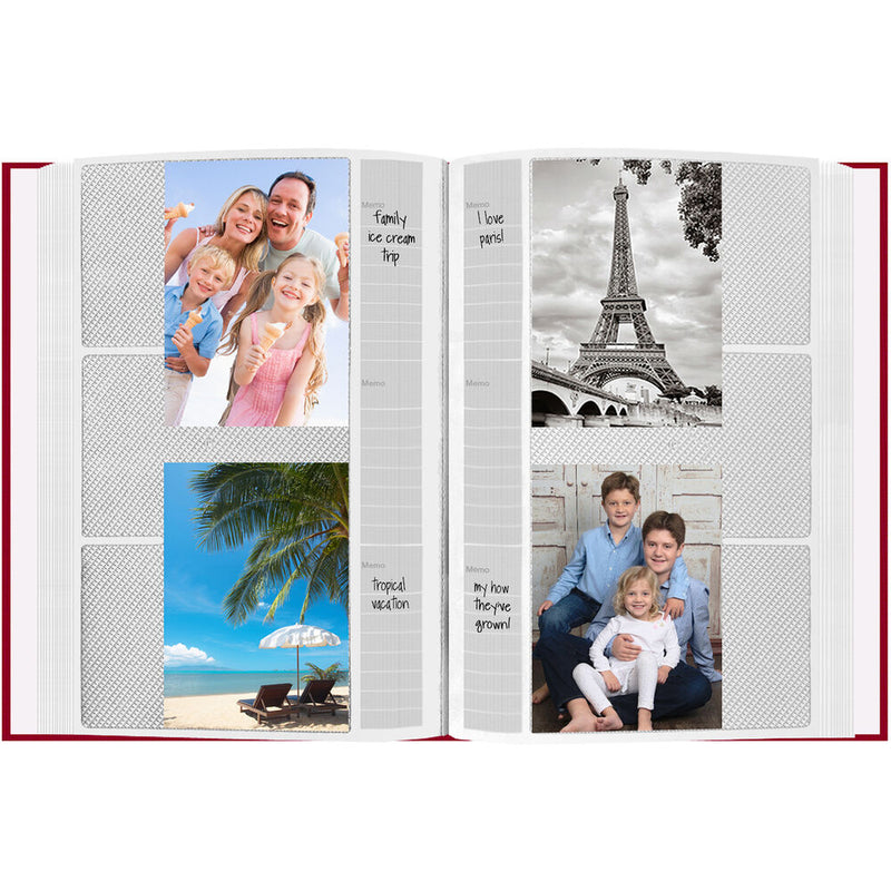 Pioneer Photo Albums Post-Bound Bi-Directional Memo Pocket Album (Red, 4 x 6")