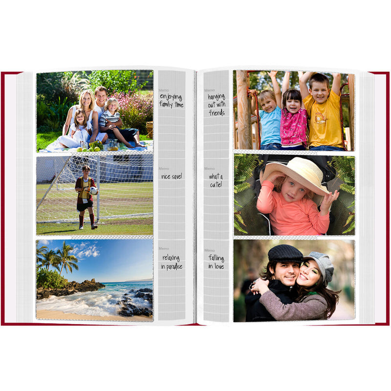 Pioneer Photo Albums Post-Bound Bi-Directional Memo Pocket Album (Red, 4 x 6")