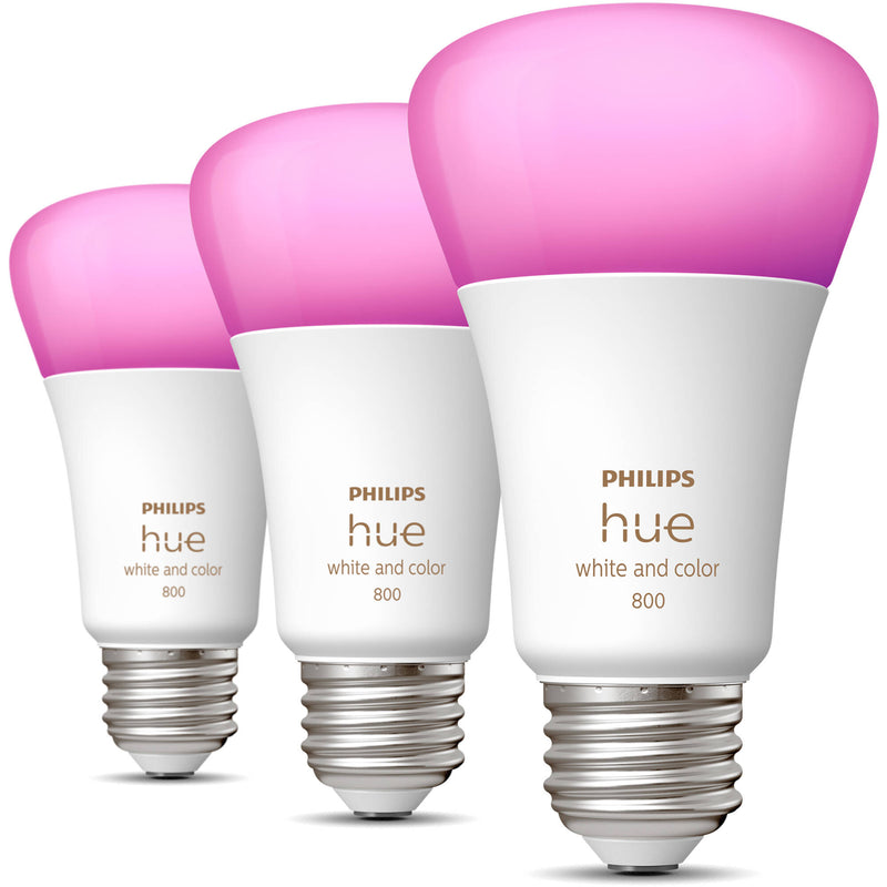 Philips Hue A19 Bulb with Bluetooth (White & Color Ambiance, 3-Pack)