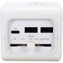 QVS Universal Power Adapter with Triple USB Charging Ports