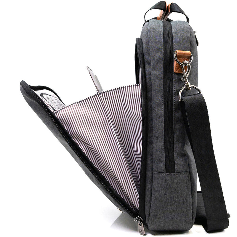 PKG International Riverdale Recycled Messenger Bag (Gray/Tan, 11L)