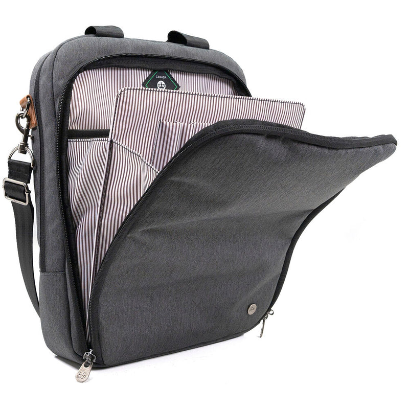 PKG International Riverdale Recycled Messenger Bag (Gray/Tan, 11L)