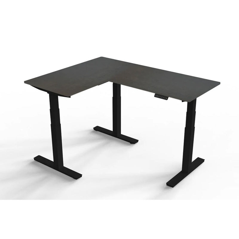 Uncaged Ergonomics Rise Up Electric L-Shaped Corner Standing Desk
