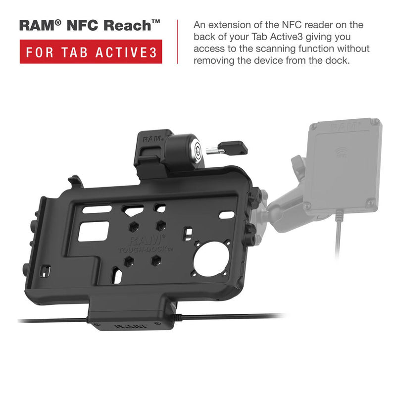 RAM MOUNTS Low-Profile Locking Power Dock for Tab Active3 with Single USB Port
