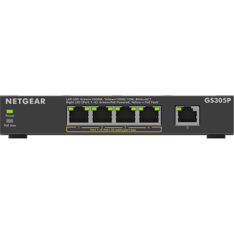 Netgear GS305P 5-Port Gigabit PoE+ Compliant Unmanaged Network Switch