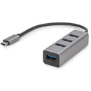 Rocstor Portable 4-Port Hub USB-C to 4x USB-A 3.0 (Aluminum Gray)