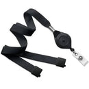 BRADY PEOPLE ID 5/8" Breakaway Lanyard with Slotted Quick-Lock Reel and Clear Vinyl Strap (Black, 100-Pack)