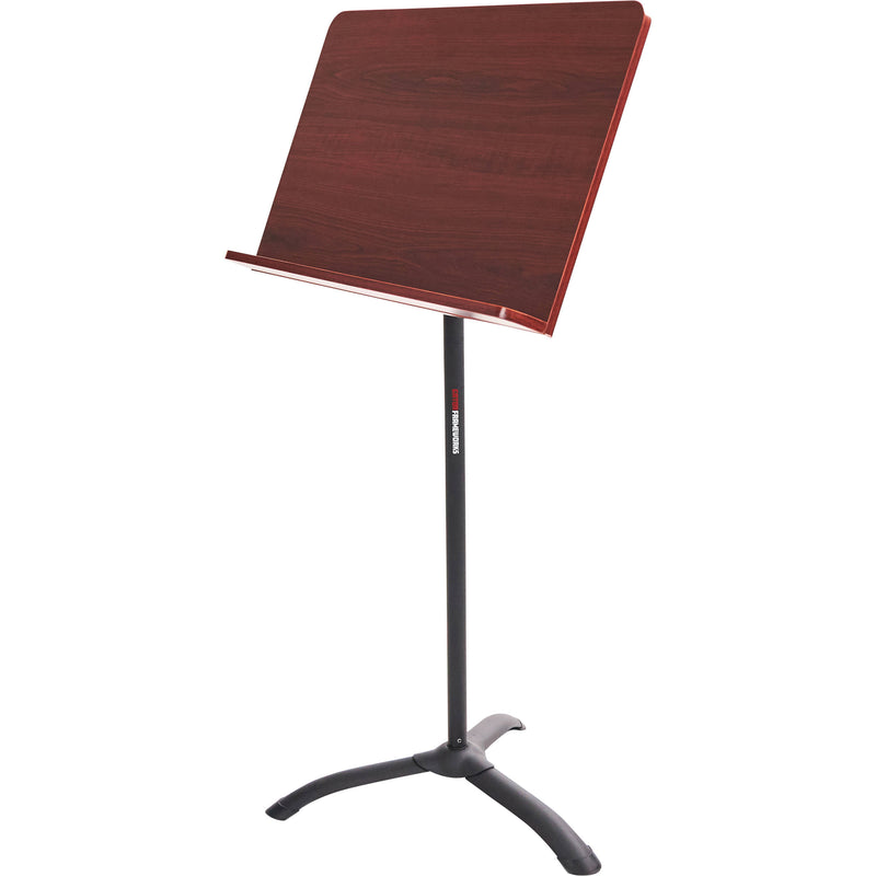 Gator Wooden Conductor Music Stand with Brushed Metal Base