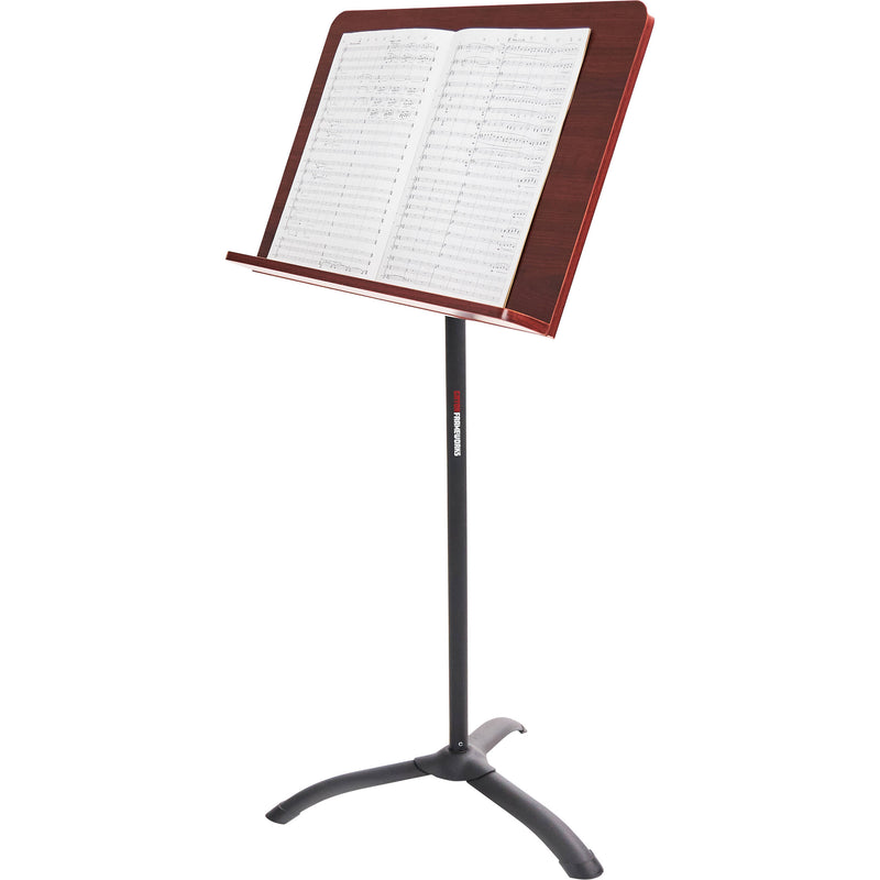 Gator Wooden Conductor Music Stand with Brushed Metal Base