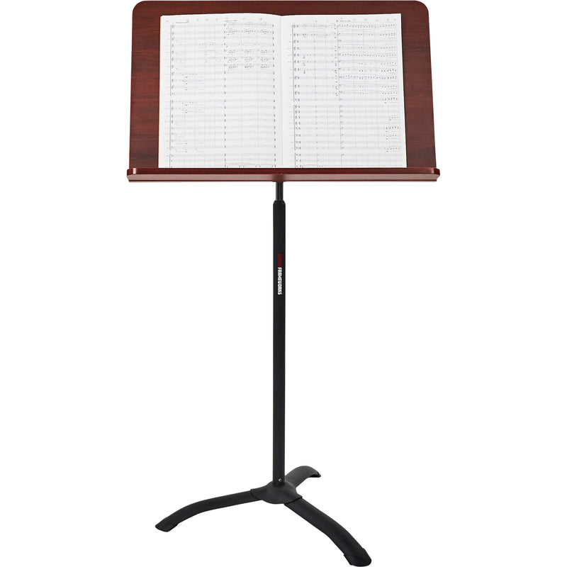 Gator Wooden Conductor Music Stand with Brushed Metal Base