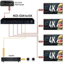 Key Digital 1x4 4K HDMI Distribution Amplifier with Audio De-Embedding/Down Conversion