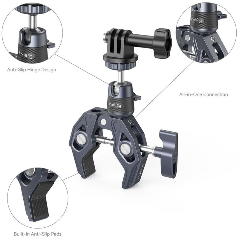SmallRig Super Clamp with 360&deg; Ball Head Mount for Action Cameras