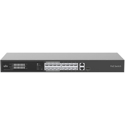 Uniview NSW2020-16T1GT1GC-POE-IN 16-Port 100 Mb/s PoE+ Compliant Unmanaged Switch