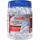 Simply45 S45-1505P ProSeries&nbsp;Cat5e Unshielded Pass-Through RJ45 Connectors&nbsp;with Cap45 (500 Count)