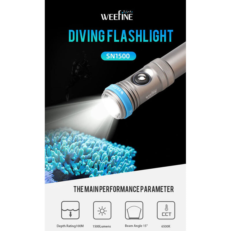 Weefine WF083 SN 1500 Underwater Flashlight
