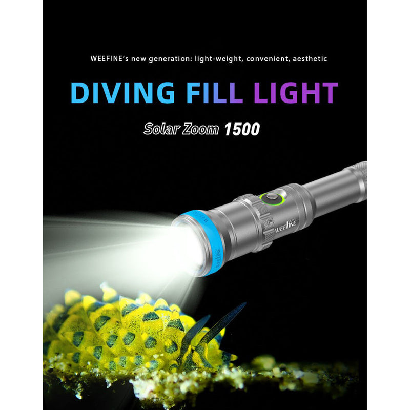 Weefine WF088 Solar Zoom 1500 Dive Flashlight