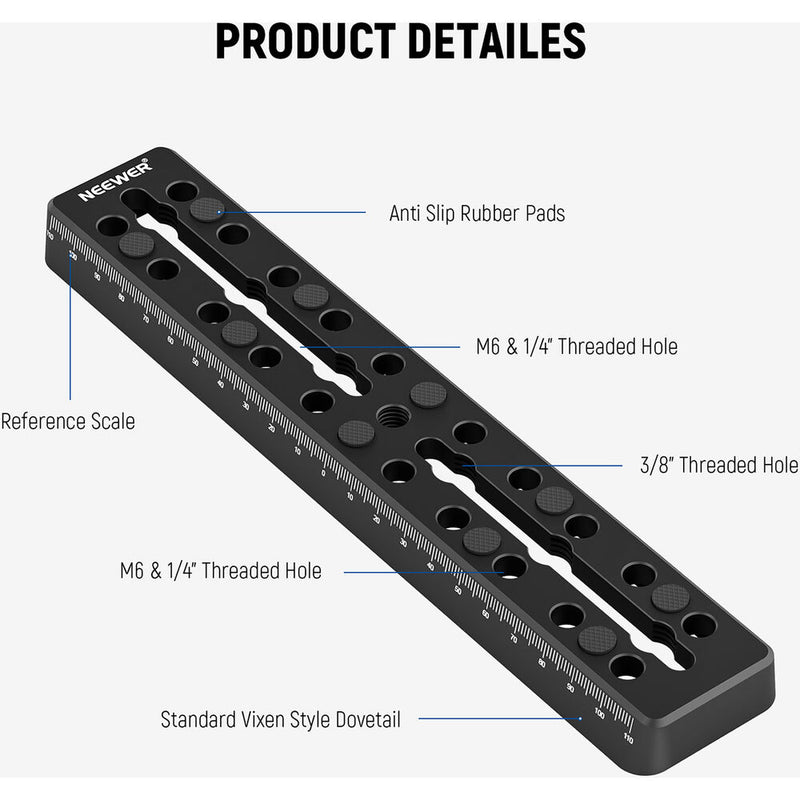 Neewer QR003 9" Rail Bar Vixen Style Dovetail Plate