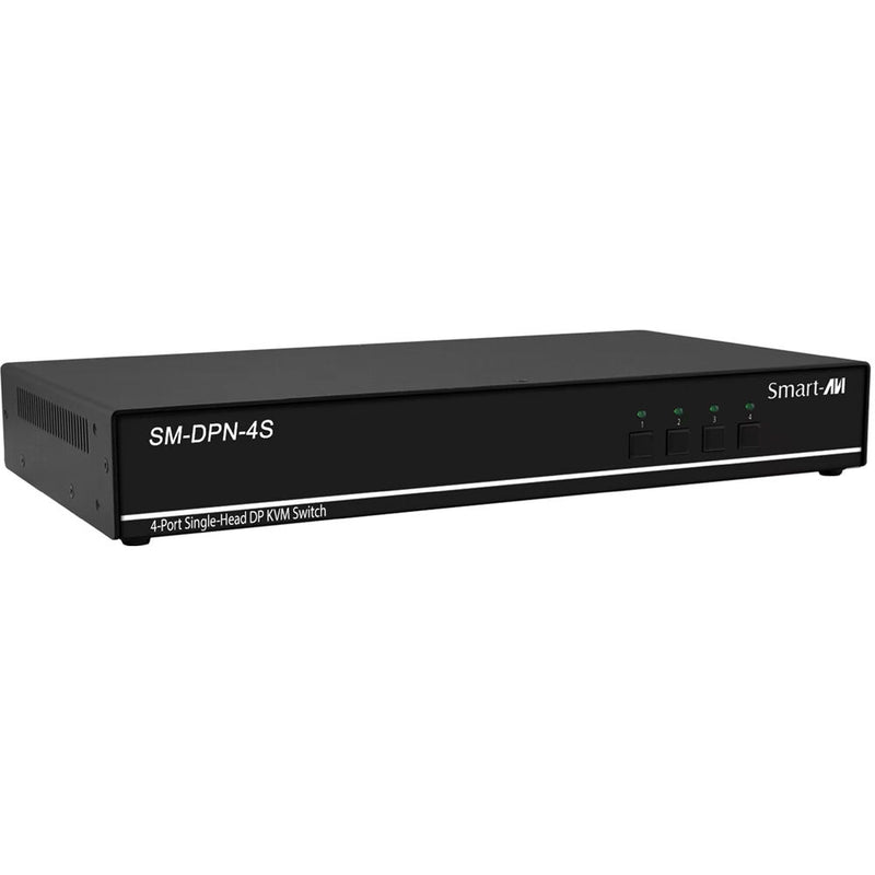 Smart-AVI 4-Port Single-Head DisplayPort KVM Switch with USB 2.0 & Audio