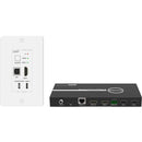Alfatron 2 x 1 Switcher and HDBaseT Wall Plate Transmitter Kit with HDMI and USB-C Input (230')
