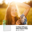 Neewer Black Diffusion Mist Dreamy Effect Filter (4 x 5.65", Grade 1/4)