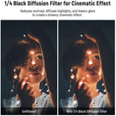 Neewer Black Diffusion Mist Dreamy Effect Filter (4 x 5.65", Grade 1/4)