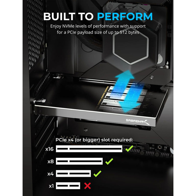 Sabrent 4-Drive NVMe M.2 SSD to PCIe 3.0 x4 Adapter Card