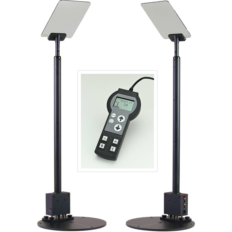 PresenterTek TeleStepper Presidential Rise and Fall Robotic Conference Teleprompter Stand Bundle (Pair)