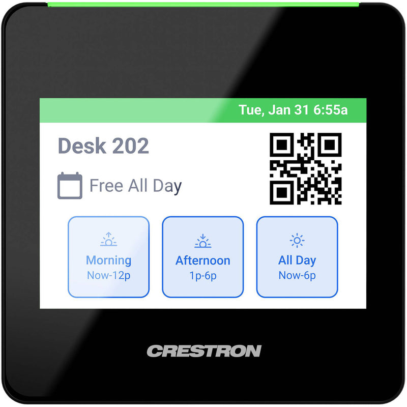 Crestron 3.5" Desk Scheduling Touchscreen (Black Textured)