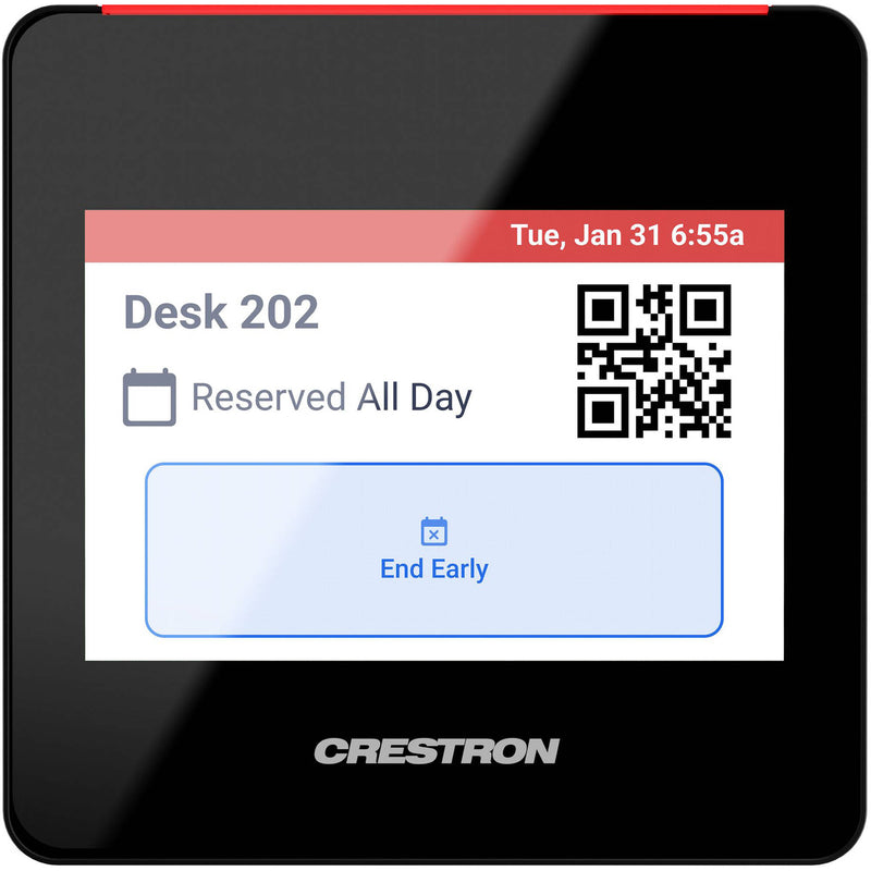 Crestron 3.5" Desk Scheduling Touchscreen (Black Textured)