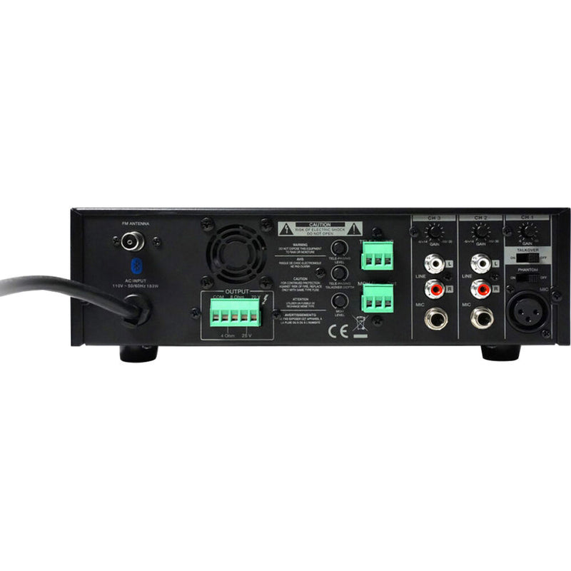 Quest Commercial M120BT 120W Amplifier and Mixer with Bluetooth