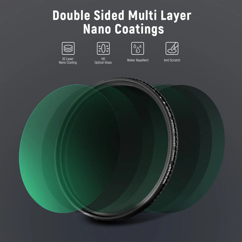 Neewer HD Variable ND Filter (55mm, 3 to 7-Stop)