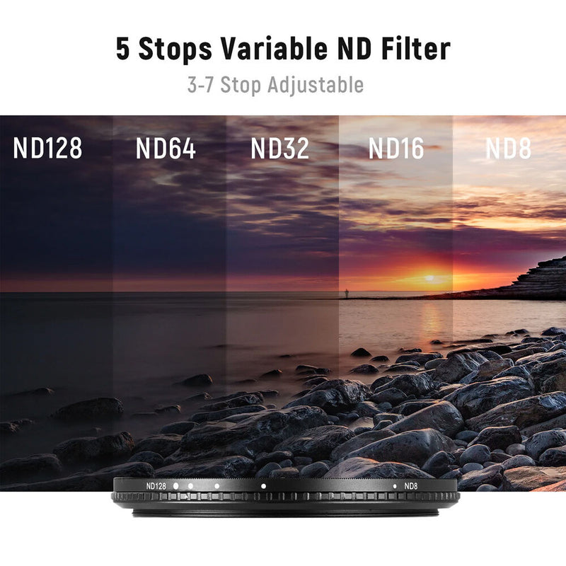Neewer HD Variable ND Filter (62mm, 3 to 7-Stop)