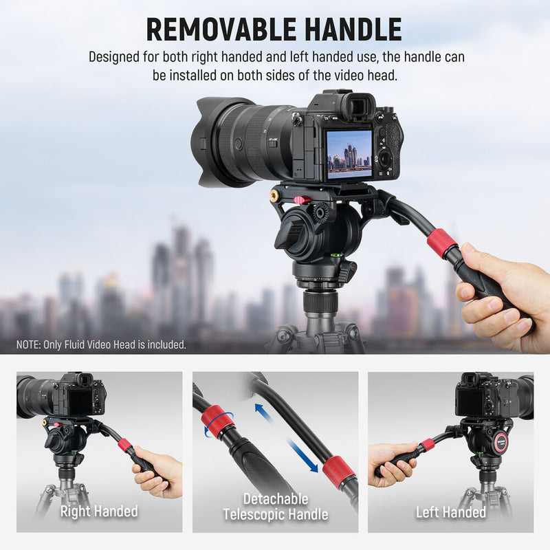 Neewer GM001 Video Tripod Fluid Head with Plate and Handle