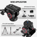 Neewer GM001 Video Tripod Fluid Head with Plate and Handle