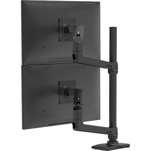 Ergotron LX Dual Desk Mount Stacking Arm for Displays up to 40" (Matte Black)