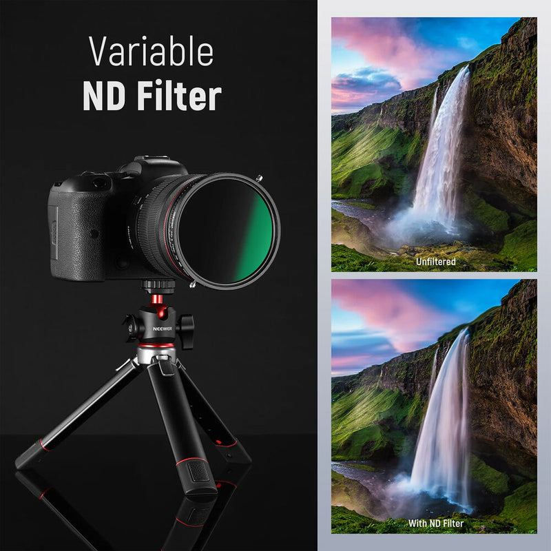 Neewer 2-in-1 Variable ND2-ND32 & CPL Filter (52mm, 1 to 5-Stop)