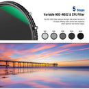 Neewer 2-in-1 Variable ND2-ND32 & CPL Filter (43mm, 1 to 5-Stop)