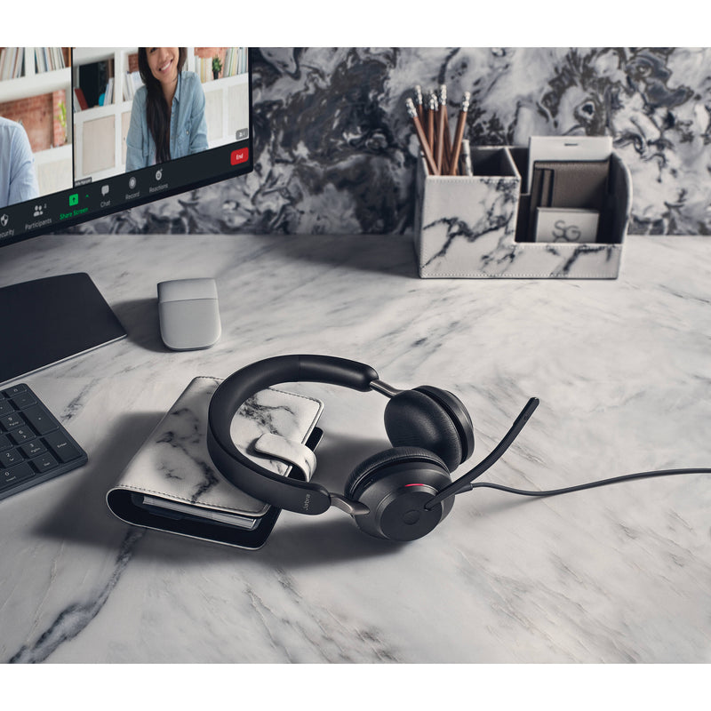 Jabra Evolve2 40 SE Stereo Wired On-Ear Headset (Unified Communications, USB-A, Black)