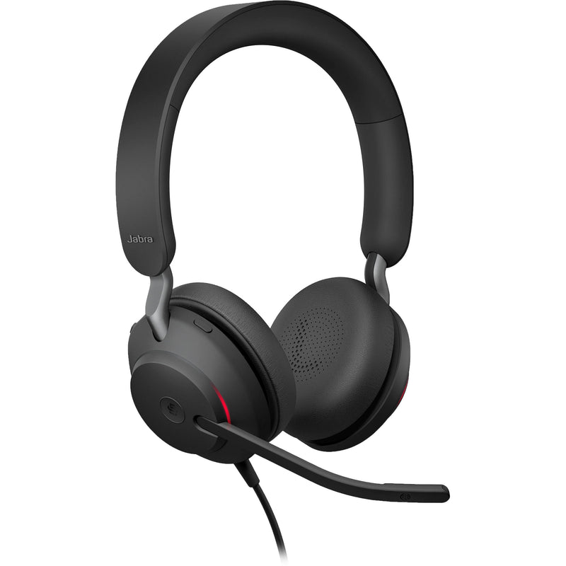 Jabra Evolve2 40 SE Stereo Wired On-Ear Headset (Unified Communications, USB-C, Black)