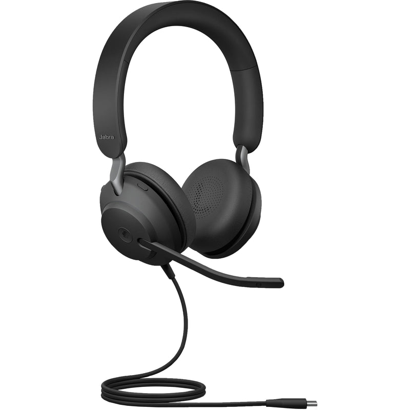 Jabra Evolve2 40 SE Stereo Wired On-Ear Headset (Unified Communications, USB-C, Black)
