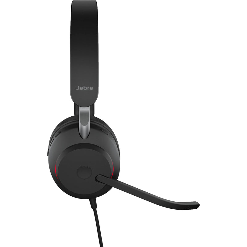 Jabra Evolve2 40 SE Stereo Wired On-Ear Headset (Unified Communications, USB-C, Black)