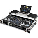 Odyssey Flight Zone Glide Style Flight Case with Wheels for RANE FOUR DJ Controller (Silver on Black)