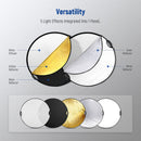 Neewer 5-in-1 Collapsible Light Reflector with Handle Grip (43")