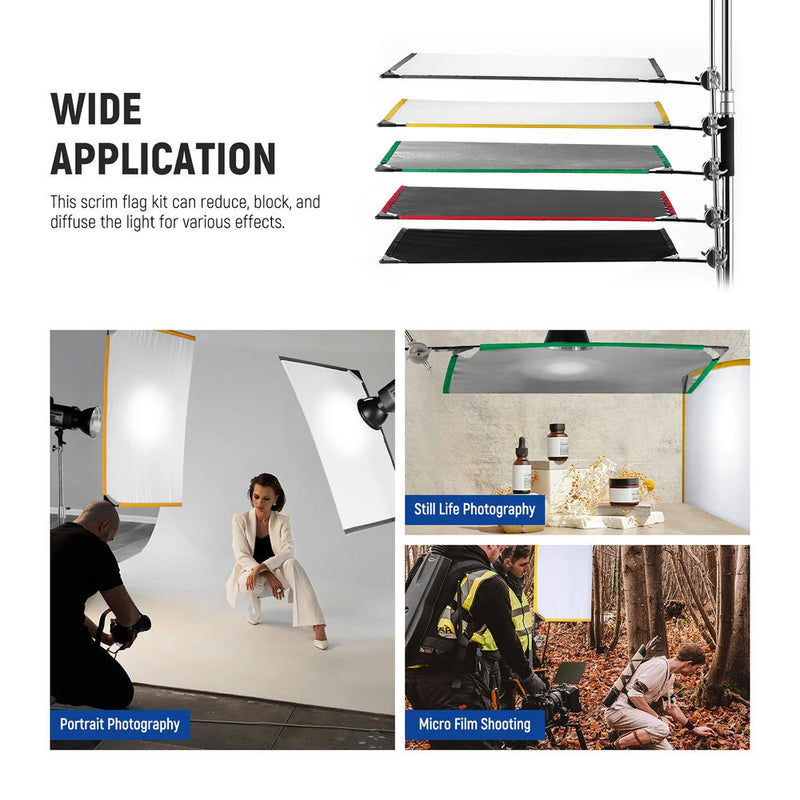 Neewer 5-in-1 Foldable Scrim Flag Kit (24 x 36")