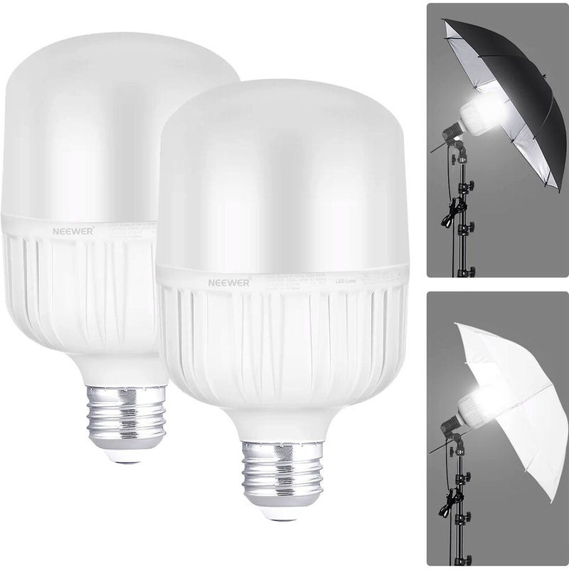Neewer Daylight LED Light Bulb (24W, 2-Pack)